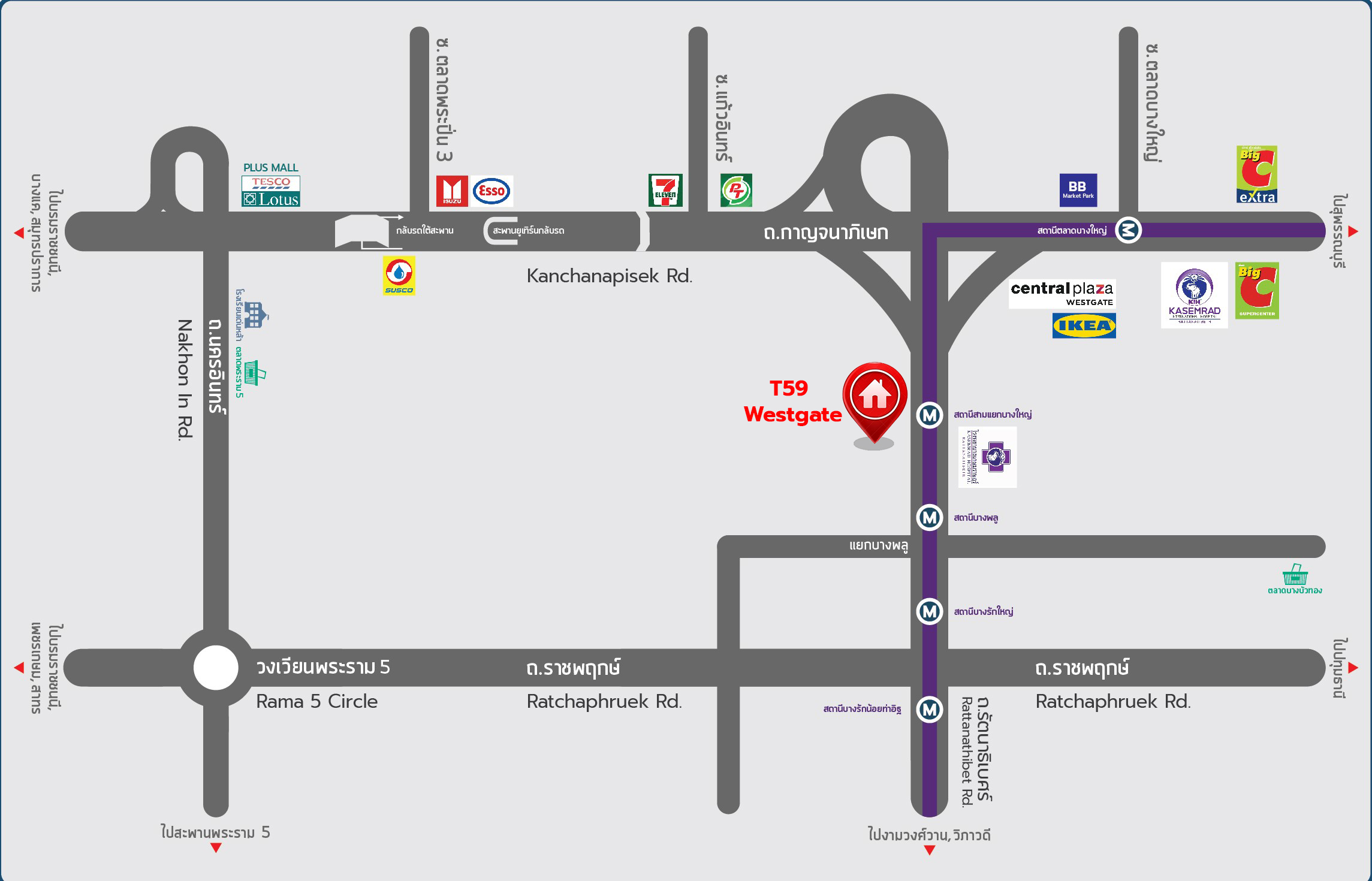 *****อาคารพาณิชย์มือสองนนทบุรี โครงการ T59 Westgate รัตนาธิเบศร์ หลังริม เนื้อที่ดิน 26.90 ตร.ว. พื้นที่ใช้สอย 235.50 ตร.ม. ฟังก์ชัน 4 ห้องนอน 3 ห้องน้ำ บนทำเลติด ถนนรัตนาธิเบศร์ ใกล้รถไฟฟ้าสายสีม่วง "สถานีสามแยกบางใหญ่" ใกล้จุดขึ้นทางด่วน "ศรีรัช" และใกล้เซ็นทรัลเวสต์เกต จองเลย!
